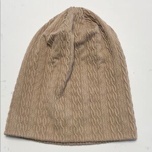 Tal NY Cable Knit Beanie in Tan